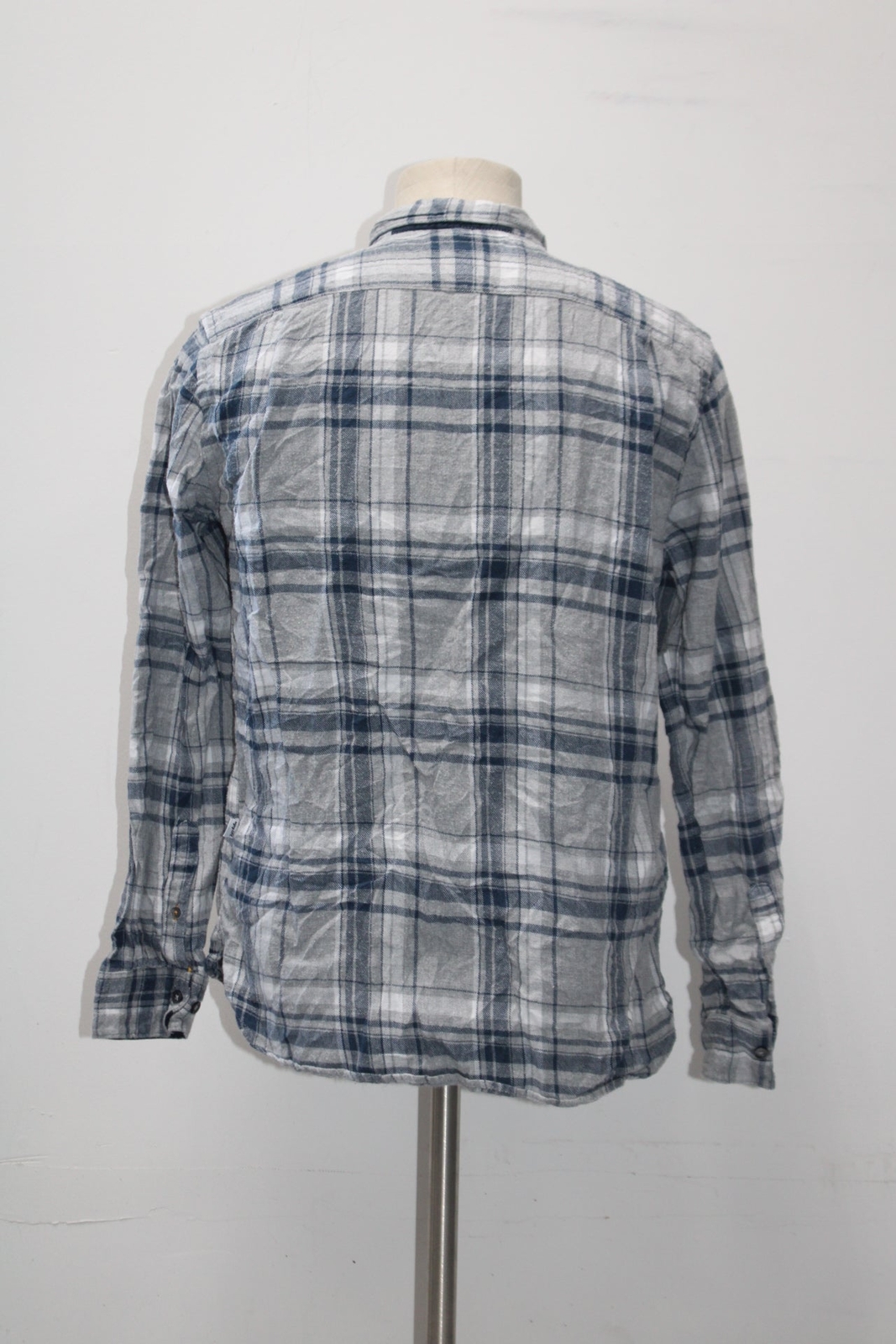 Denim & Flower Men's Slim Fit Flannel Shirt Gray L PreOwned eBay