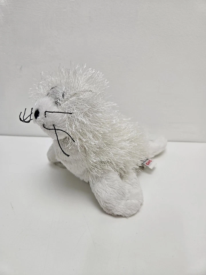 Adorable sello blanco vintage Webkinz sin etiqueta, peluche Ganz (7 pulgadas) Foto 2 de 4
