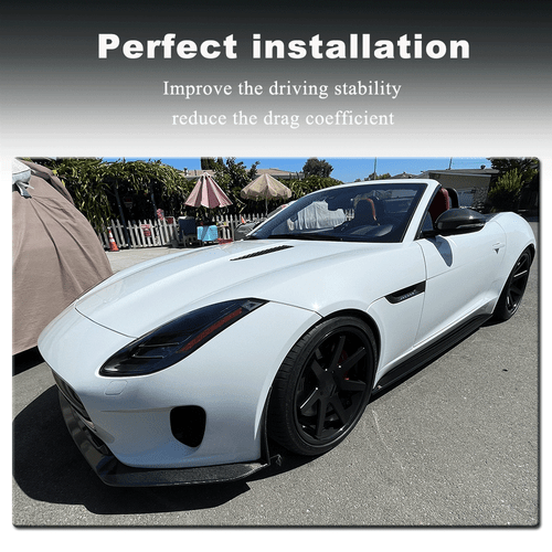 For Jaguar F-Type Base 2-Door 2017-20 REAL CARBON Front Bumper Lip Spoiler Chin - Picture 3 of 10