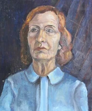 Expressionist oil painting woman portrait