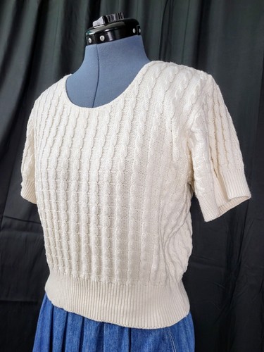 Maglione Vintage Knits Landing Bianco Crema S/S Cablato Taglia M/L? - Foto 5 di 15