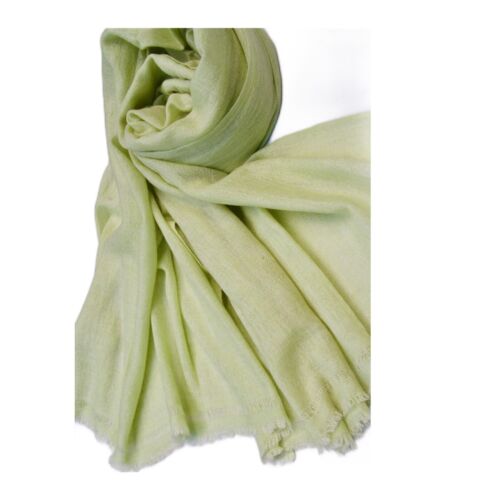 Bladolimonkowy kaszmirowy szal ręcznie robiony szal chusta czysty naturalny kolor chusta - Zdjęcie 1 z 6