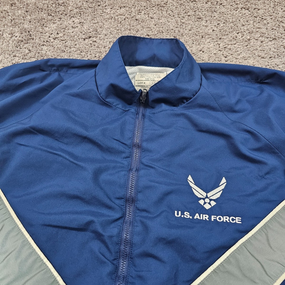 US Air Force Jacket Mens Small Blue Physical Training Uniform PTU