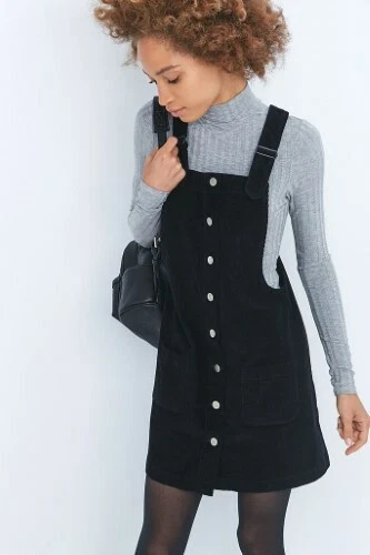 Urban Outfitters Button Down Corduroy Pinafore Dress Size S rrp