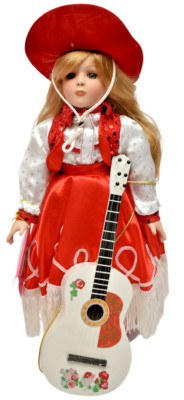 Paradise Galleries Country Darlings RUBY 13.5'' Musical Cowgirl Porcelain Doll