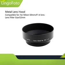LingoFoto 52mm Metal Lens Hood 50 / 1.4 Lens Shade for Nikon 50mm f/ 1.4 lens