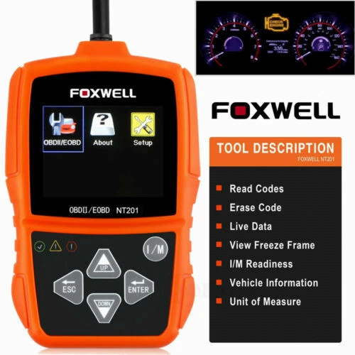 Foxwell NT201 OBD2 EOBD CAN Fault Code Reader Scanner Car Diagnostic Scan Tool - Picture 2 of 8