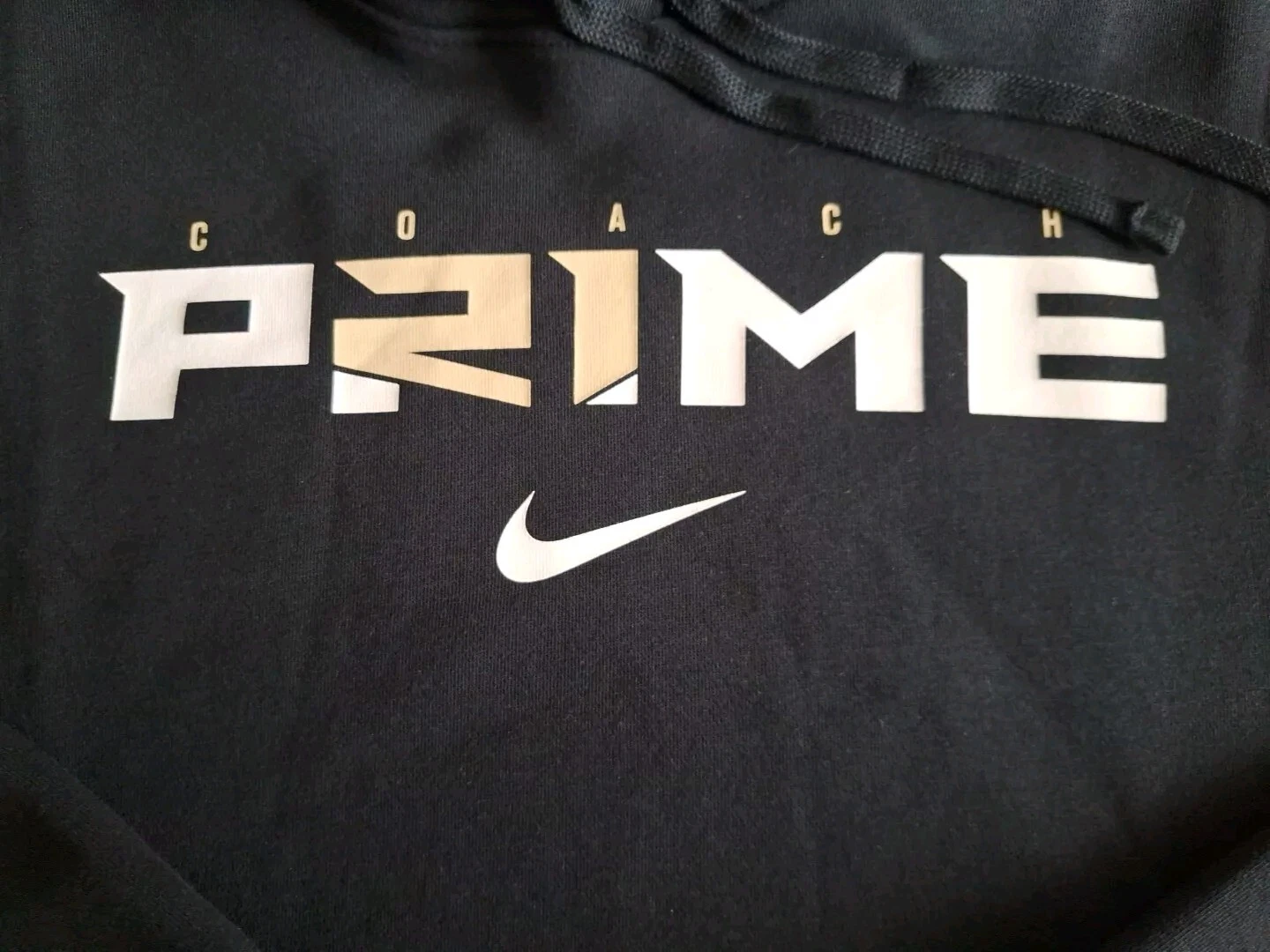Felpa con cappuccio pullover Nike uomo Coach Prime Deion Sanders 2.0 Club Fleece taglia L nuova