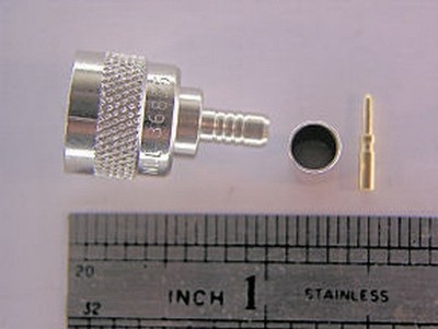2 Amphenol 000-36825 Crimp Type 500V 5A TNC Connectors For RG-58/U, 141/U Cable