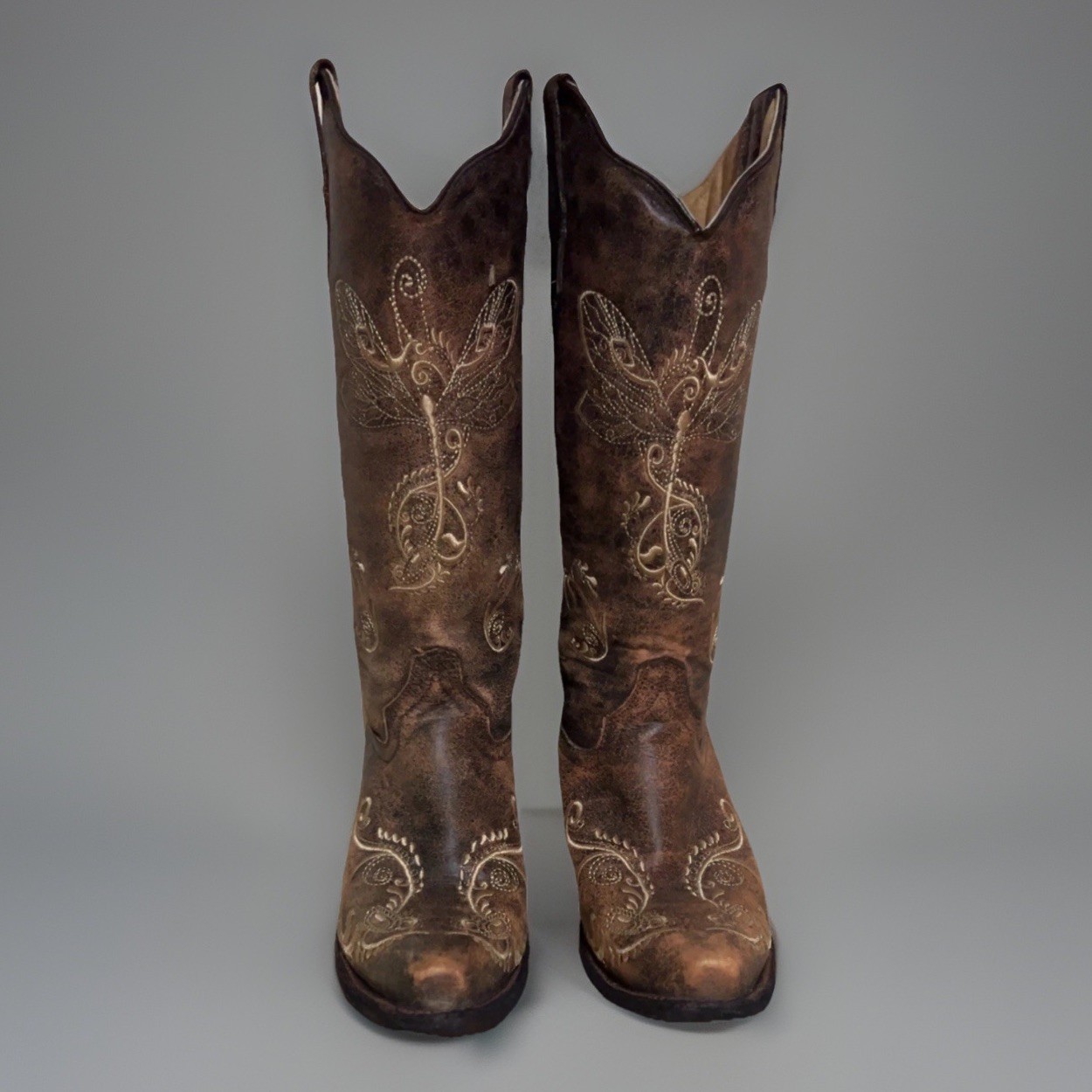 Circle G Handcrafted Rustic Leather Embroidered D… - image 2