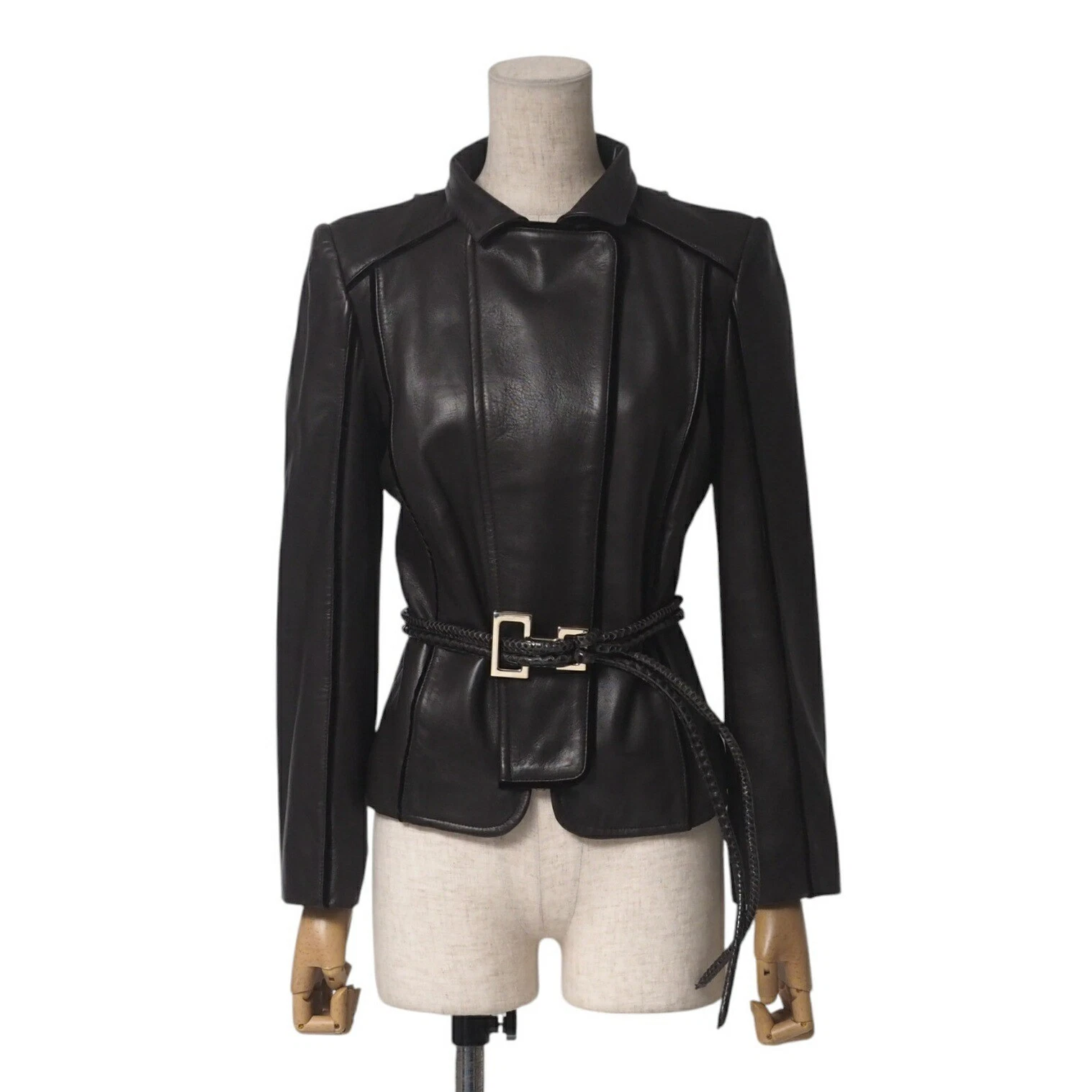 Veste GUCCI taille 38 cuir zippé ceinture python vêtement de marque