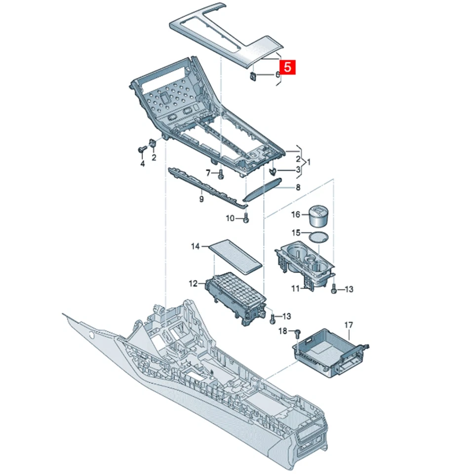 New Center Console Gear Shift Lever Frame Panel for Audi A7 S7 RS7 2019-2024 Foto 3 de 4