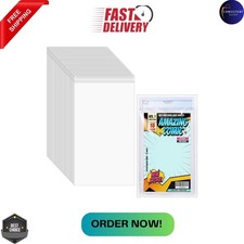 50 Pcs Resealable Graded Comic Book Bags,Clear Plastic Comic Sleeves for CGC and