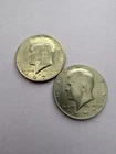 1977 P D Kennedy Half Dollar (2) Clad Coins Circulated Very Nice!   N 803