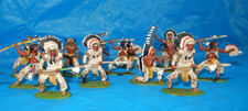 15 VTG TOY NA INDIANS, HANDPAINTED PLASTIC FIGURINES, FINELY DETAILED, HK, MARX