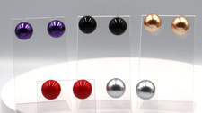 Double Sided Acrylic Pearl Earrings Side One 15mm Side Two 8mm
