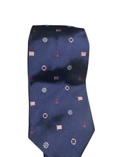 Lands End Tie 100% Silk Made In USA 58”x3.5” Neck Tie Blue