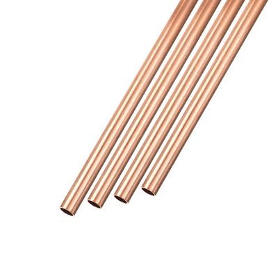 Copper Tube (12mm OD x 1mm Wall T x 200mm L) 4Pcs, Straight Tubing