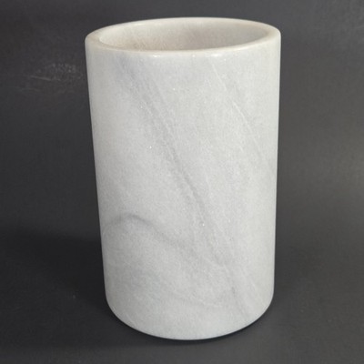 Crate & Barrel Marble Wine Cooler/Chiller/Utensil Holder White/Gray 7''