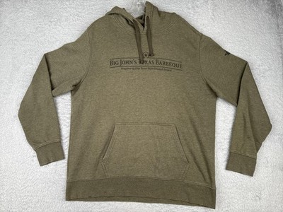 The North Face Hoodie Mens XL Green Big John's Texas Barbeque Graphic Sweater