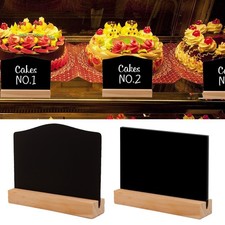 Mini Chalkboard Signs with Stand,Reusable Wooden Tabletop Buffet Food Signs
