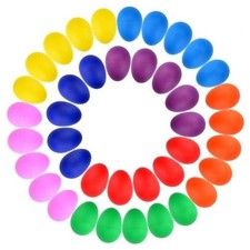 40PCS Plastic Egg Shakers Percussion Musical Maracas Easter Eggs with a
