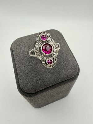 Vintage Soviet 875 silver ring in Art Nouveau style.Women's jewelry USSR