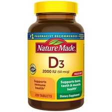 Nature Made Vitamin D3 2000 IU 50 mcg , 220 Vitamin D Tablets