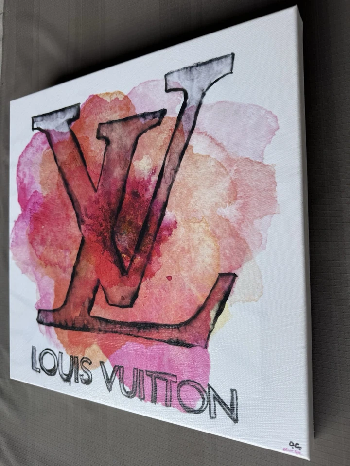 Vtg Oliver GAL Artist Co USA made Acrylic Original Painting XL Louis V 2014 - Image 3 of 4