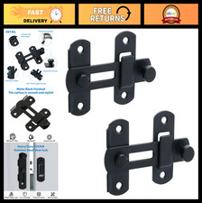 2pcs 4" Black Stainless Steel Gate Latches Heavy Duty Security Flip Latch, Ant