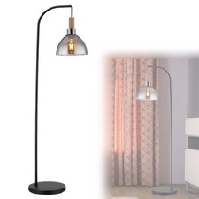 LUXUS STEHLAMPE WOHNZIMMER RAUCH GLAS STEHLEUCHTE STANDLEUCHTE SCHWARZ 136044889
