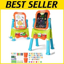 Double Sided Kids Art Easel - Magnetic Whiteboard  Chalk