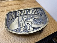Belt Buckle Vintage Raleigh Lights Trucker 1980 Tobacco Cigarettes
