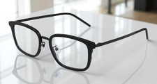 SAINT LAURENT SL 452 F SLIM 001 Square Black Matt Demo Lens 54 Unisex Eyeglasses