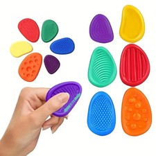 6PCS Sensory Texture Worry Stones Fidget Toy Set Autism Anxiety Stress Relief