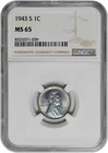 1943 S 1C Lincoln Steel Wheat Cent NGC Graded MS 65 with Nice Toning