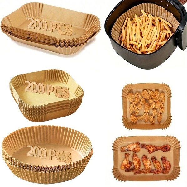 30/50/100 pcs Disposable Air Fryer Paper Liners Non Stick Parchment Accessories
