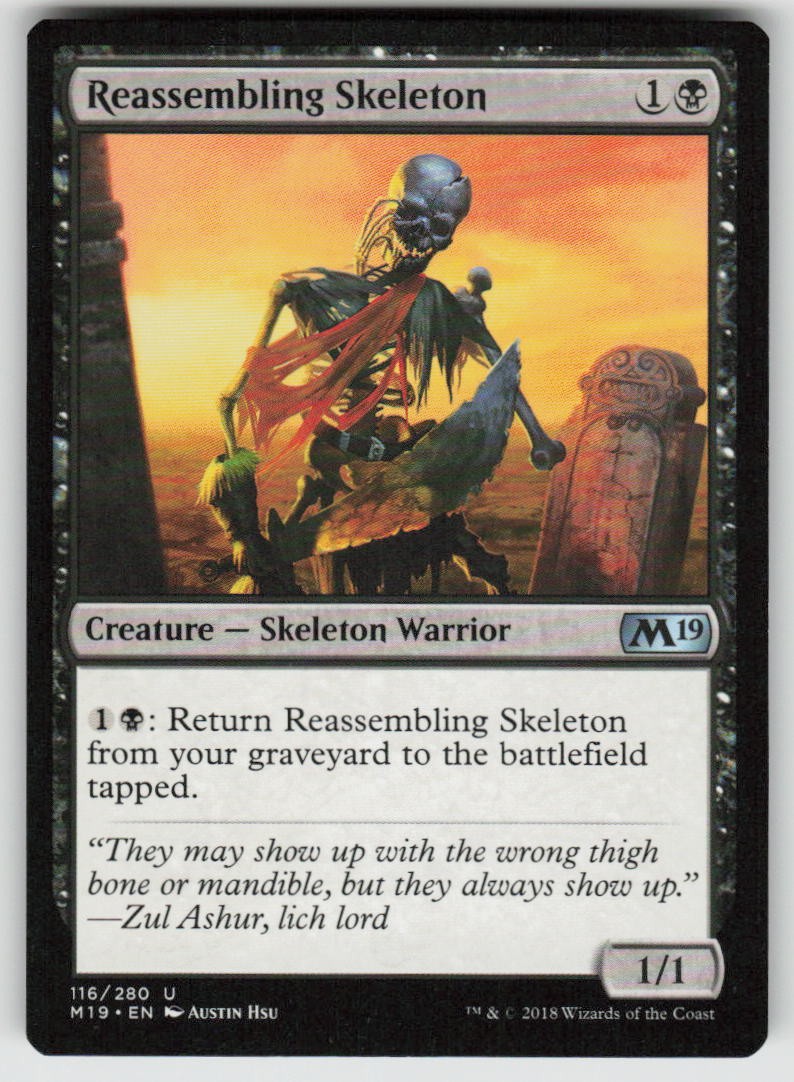 Reassembling Skeleton Uncommon Core Set 2019 116 MTG Lightly Played 2018