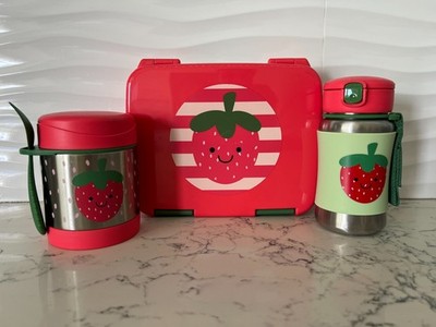 Skip Hop Red Strawberry: Lunch Box, Stainless Steel Bottle, Fruit Cup
