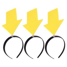 3Pcs Reusable Yellow Arrow Party Headband Cute Costume Hair Hoop for Fun Events