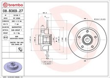 BREMBO 2x Bremsscheibe hinten Ø260 mm Voll für Renault Fluence L30_ 1.5 dCi 1.6