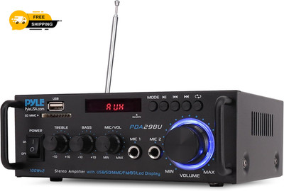 Pyle 200W Bluetooth Stereo Amplifier Dual Channel Mini Amp for Home Theater