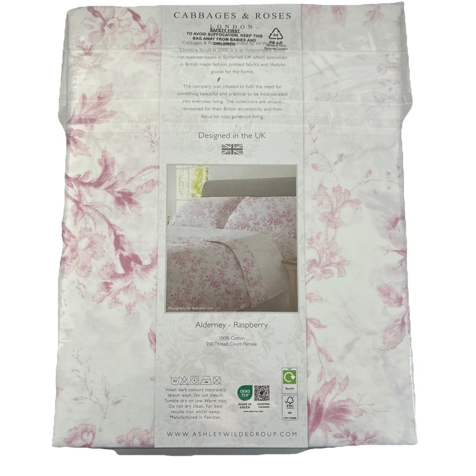New Cabbages & Roses London Luxe 4 Pc King Sheet Set Floral Alderney ...
