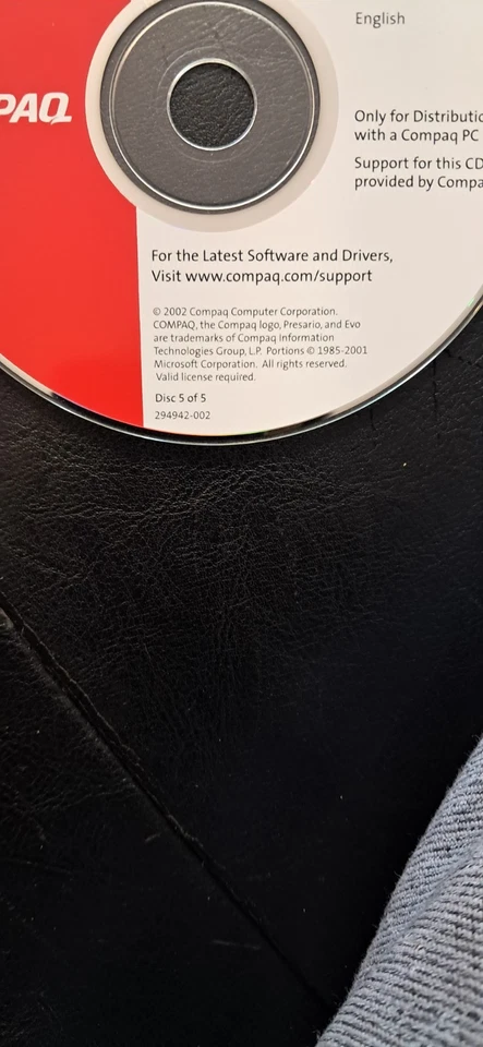 CD de recuperación del sistema Compaq QuickRestore 1,4,5 - MS Windows XP Home Foto 3 de 4