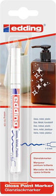 Edding 751 Glanzlackmarker - Weiß - Packung Mit 1 Lackmarker - Rundspitze 1-2 Mm