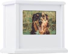 Pet Wooden Photo Memory Keepsake Box  Urn, Memorial for Dog  Cat Ashes and Mem
