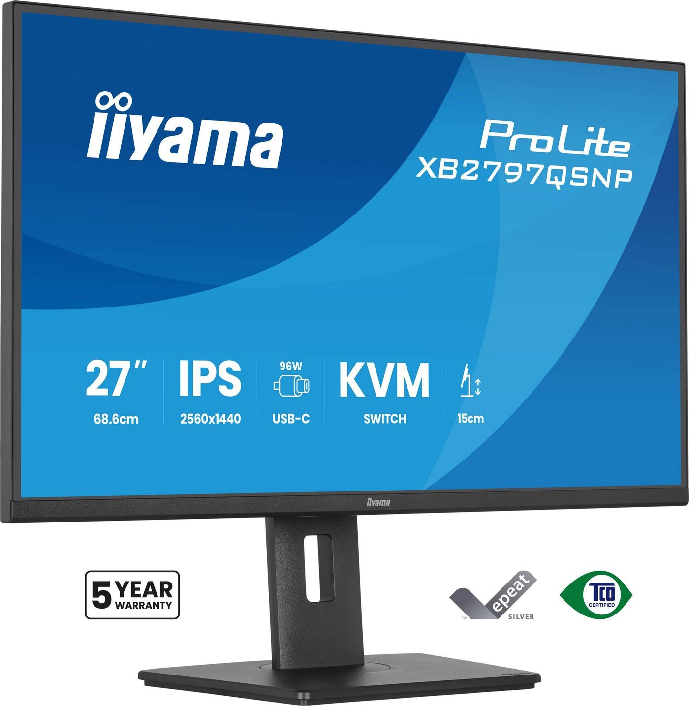 Iiyama Prolite Xb2797qsnp-B1 68,5Cm (27") Wqhd Ips 16:9 75 Hz Monitor Größe 27 Schwarz - Bild 2