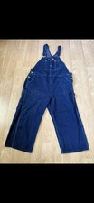 Dickies Men's Denim Bib Overalls Distressed 90s USA made red stitch 40x30
