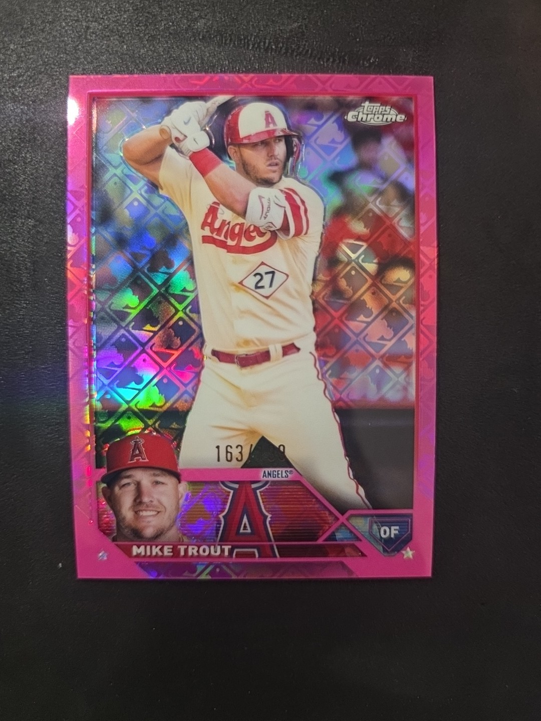 2023 Topps Chrome Logofractor Edition - Mike Trout #27 Pink Refractor /199