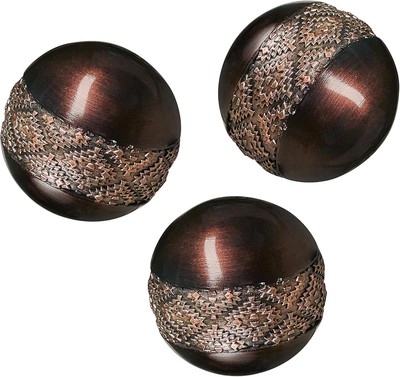 Creative Scents Dublin Brown 3  Decorative Balls - Set of 3 